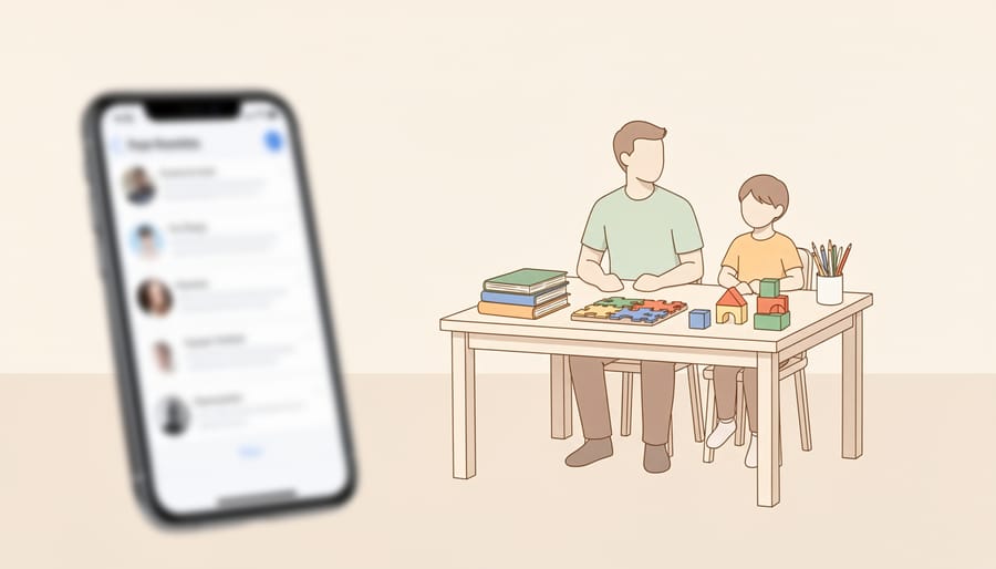 Blurred smartphone on a kitchen table suggesting confusing online purchasing content